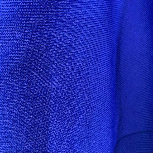 INC Macy’s Solid Cobalt Blue Stretchy Dressy Sweater  Tiered Ruffle Sleeve - Picture 8 of 16